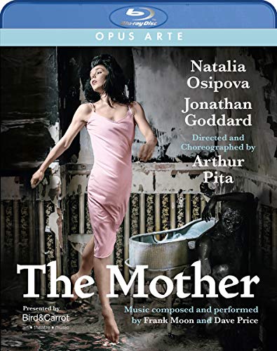 Blu-ray case cover featuring a woman in a pink dress dancing beside a bathtub.