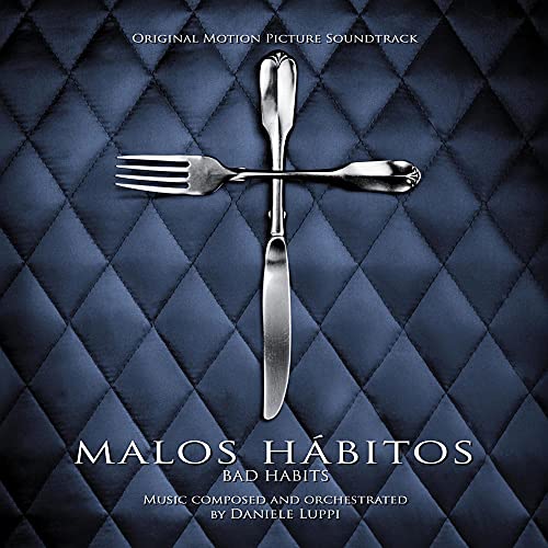 CD cover for “Bad Habits” soundtrack featuring crossed silverware on blue.