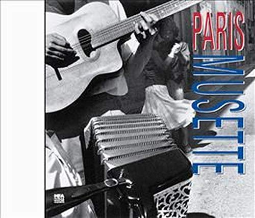 Black and white photo of musicians with accordion and guitar, album cover.