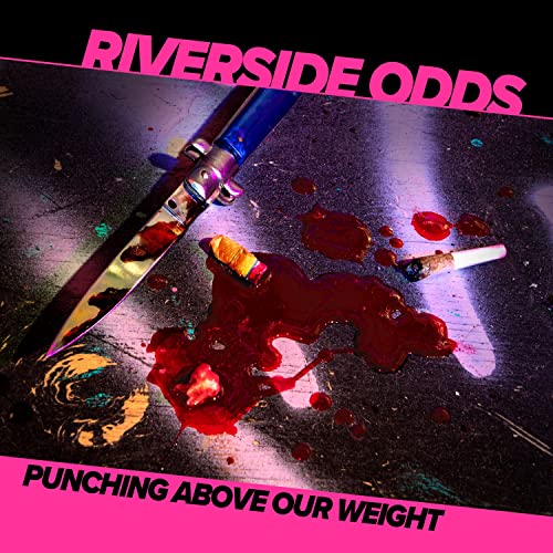 Vinyl album cover with a switchblade, blood, and cigarette.