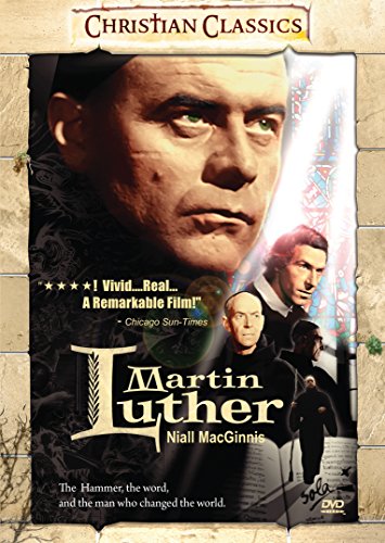 DVD cover for “Martin Luther” featuring Niall MacGinnis in period attire.