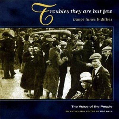 "CD cover with sepia-toned photo of people dancing, dark blue background, and gold text."