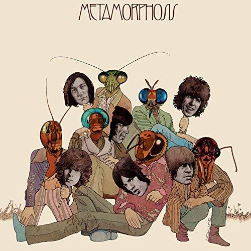 The Rolling Stones’ “Metamorphosis” album cover with insect-headed figures.