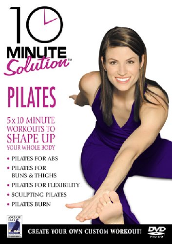 DVD cover featuring a woman demonstrating a Pilates exercise.