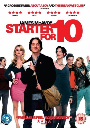 Starter For 10" DVD cover featuring James McAvoy and a group of young adults.