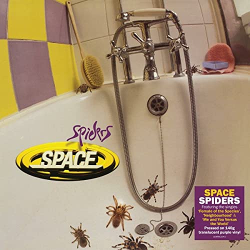Album cover for Space’s “Spiders” featuring spiders in a bathtub.