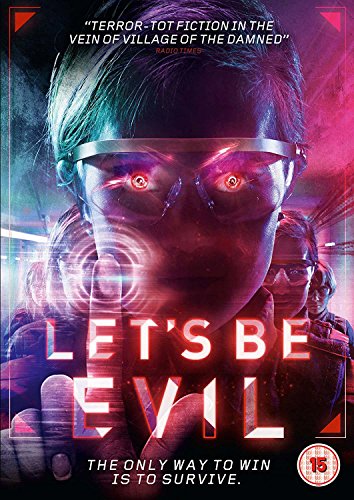 DVD cover for "Let's Be Evil" with a woman wearing futuristic goggles.