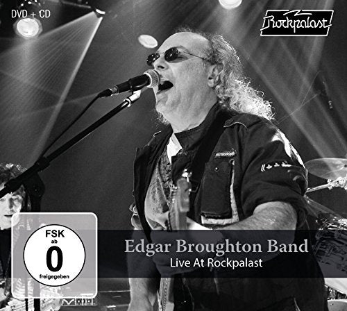 Edgar Broughton Band live performance CD cover with singer at microphone.
