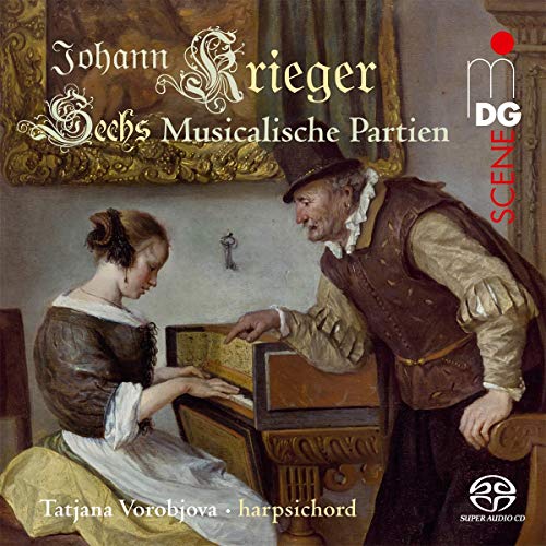 CD cover featuring a man and woman at a harpsichord, ornate background.
