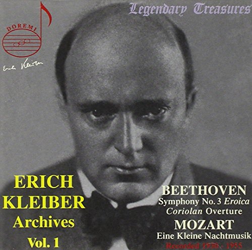 "Black and white CD cover with portrait of Erich Kleiber and musical composition details."