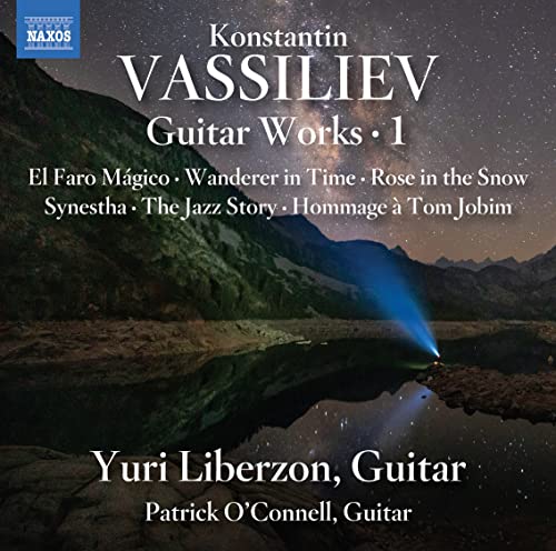 CD cover for Konstantin Vassiliev’s Guitar Works, Vol. 1, with mountain landscape.