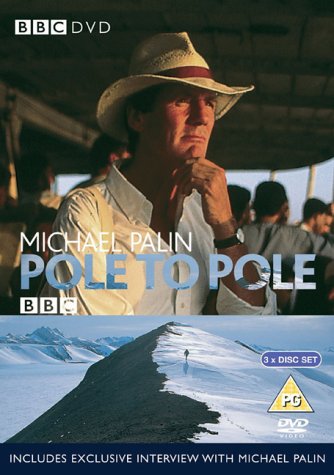 "Michael Palin in a hat on a DVD cover with snowy landscape."