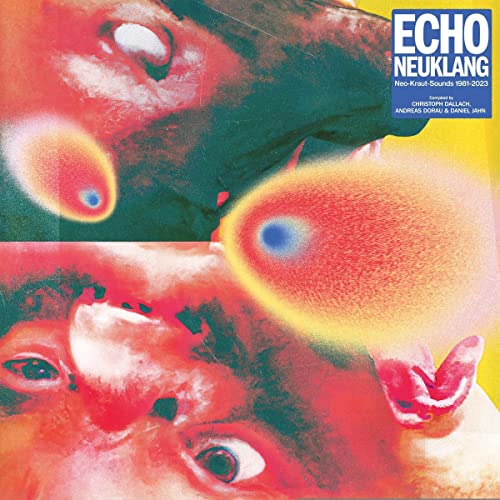 CD cover with abstract colorful shapes and large eye imagery.