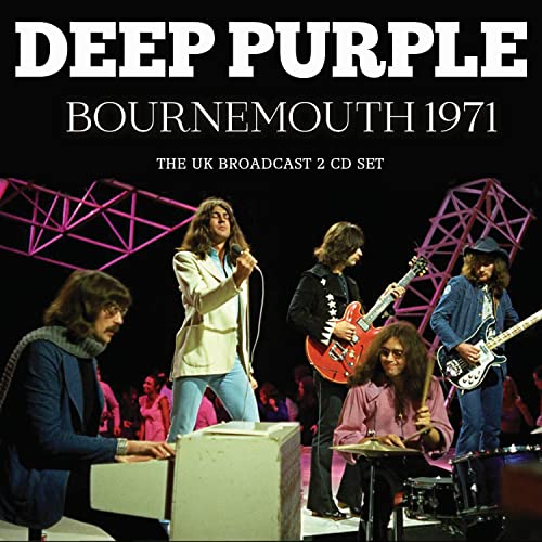 Deep Purple band members performing live on stage in 1971.