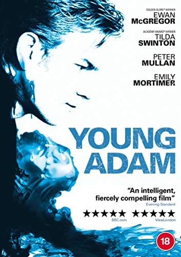 DVD cover for "Young Adam" featuring Ewan McGregor’s profile and water.