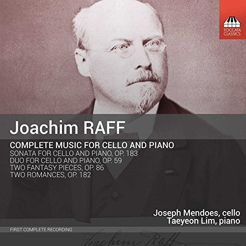 CD cover featuring a portrait of composer Joachim Raff, cello and piano music.