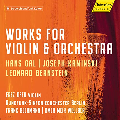 CD cover for "Works for Violin & Orchestra" featuring orange and red tones.