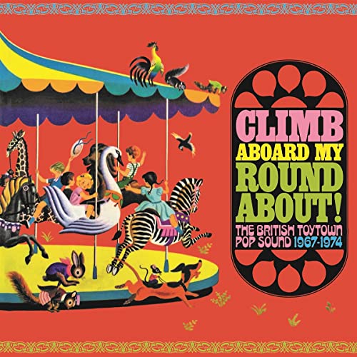 CD cover: colorful carousel with animals and children, red background.