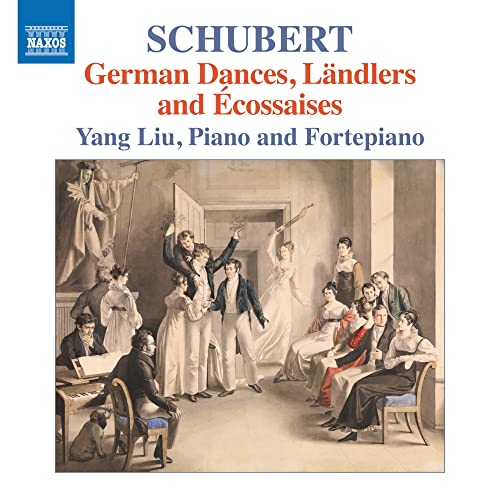 CD cover for Schubert’s dances performed by Yang Liu, with period painting.