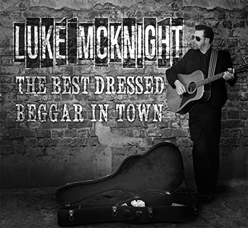 Black and white album cover featuring a musician with a guitar.