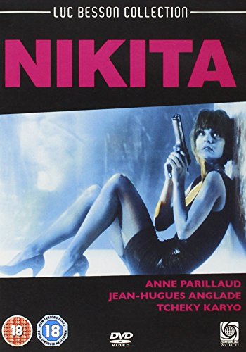 DVD cover for "Nikita" featuring a woman holding a gun.