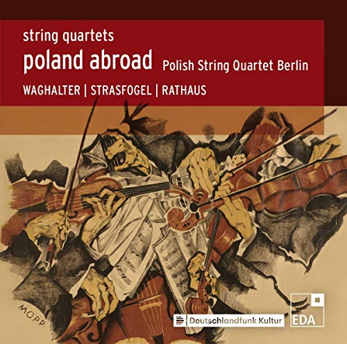 CD cover with abstract painting of musicians playing string instruments.