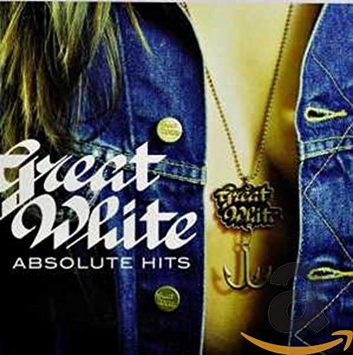 “Great White - Absolute Hits” CD cover with band logo and denim texture.