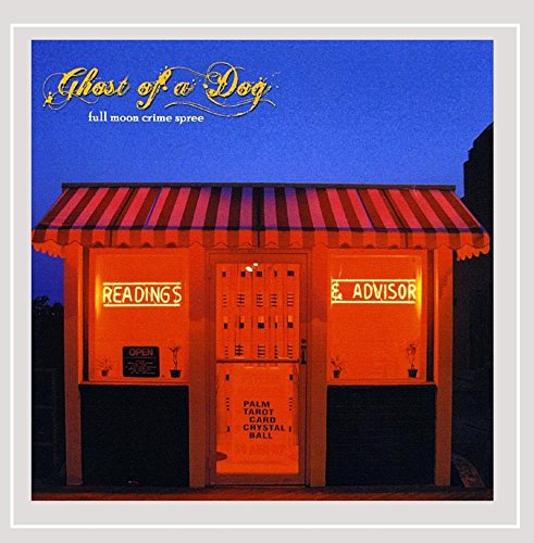 "Album cover featuring a storefront with 'READINGS & ADVISOR' signs at night."