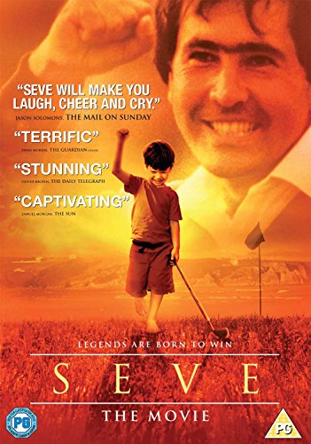 DVD cover for "Seve The Movie" featuring a boy with a golf club.