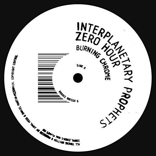 White vinyl record label with black text: "Interplanetary Prophets - Zero Hour.