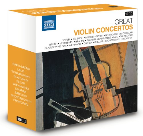 10CD box set of "Great Violin Concertos" with violin illustration.