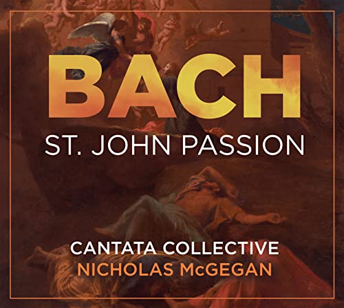 CD cover for Bach’s St. John Passion, featuring religious artwork.