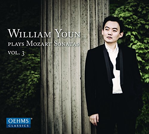 CD cover featuring pianist William Youn in a dark suit, looking left.