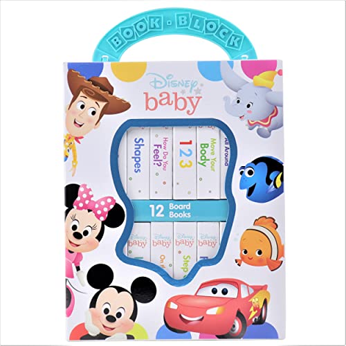 Disney Baby Mickey Mouse, Minnie, Toy Story and More! - My First Library Board Book Block 12-Book Set - First Words, Shapes, Numbers, and More! - PI Kids: 12 Board Books