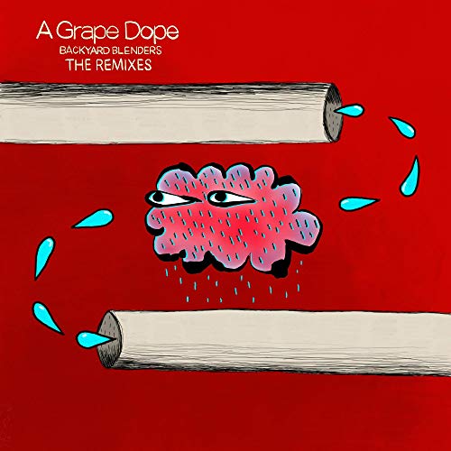 Red album cover with cartoon grapes, tubes, and dripping water.