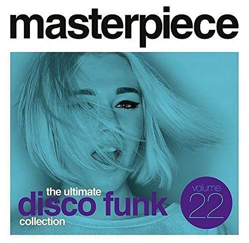 CD cover with a woman’s face and text “masterpiece” and “disco funk”.