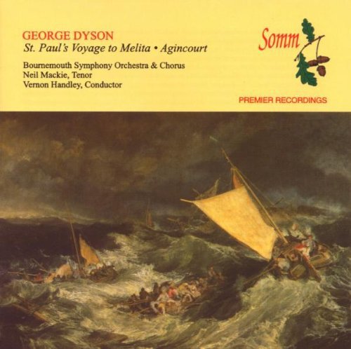 "CD cover featuring a painting of a stormy sea with boats, yellow top section."