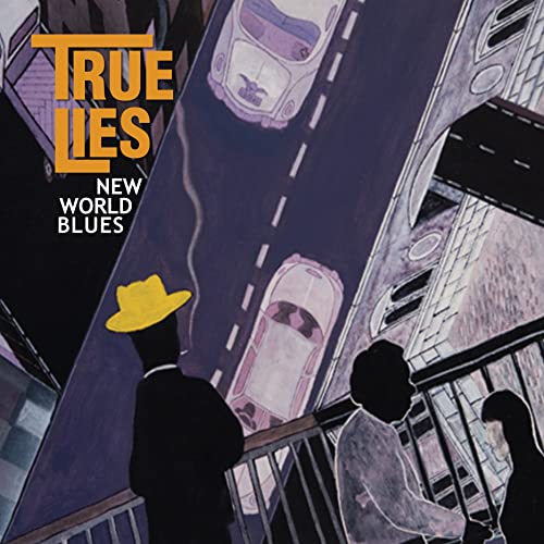 CD cover: illustrated city street with figures and cars, text “True Lies”.