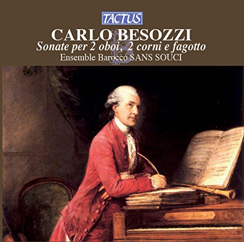 CD cover featuring a portrait of Carlo Besozzi and sheet music.