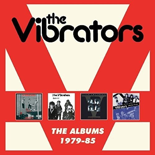 Box set of CDs with red packaging and black and white album covers.