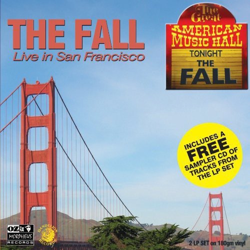 Vinyl album cover for The Fall’s “Live in San Francisco” with Golden Gate Bridge.