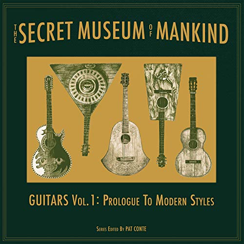 Vintage-style album cover featuring illustrations of four unique guitars.