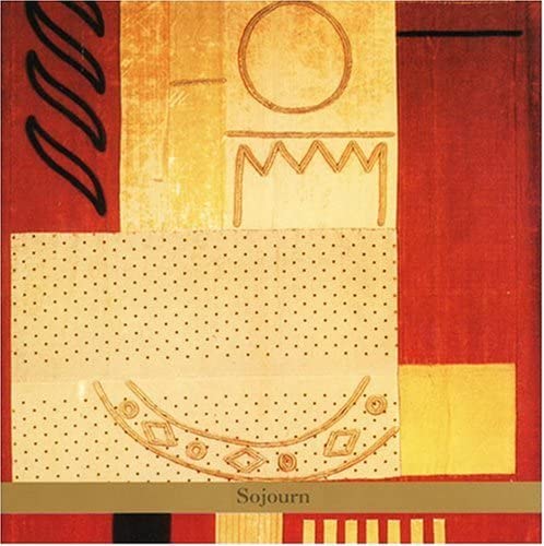 CD cover with abstract geometric shapes in red, gold, and beige.