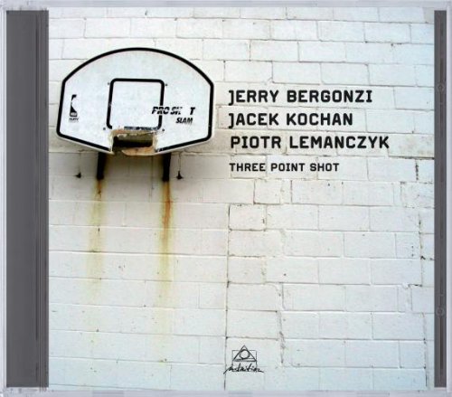 "CD cover with basketball backboard on white brick wall and artist names."
