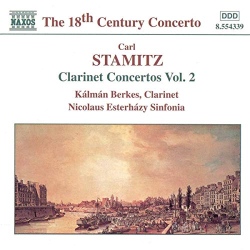 CD cover for Carl Stamitz clarinet concertos with a cityscape painting.