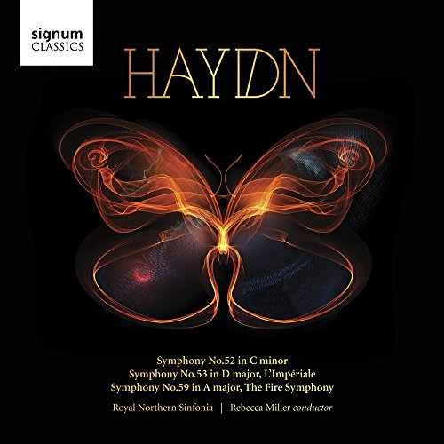 CD cover: “Haydn” in gold text over abstract red butterfly image.