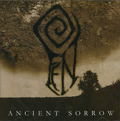 CD cover for Fen’s “Ancient Sorrow” featuring a dark, swirling symbol.