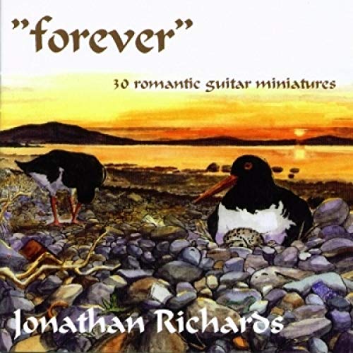 CD cover with painted birds, sunset, and text “forever” and “Jonathan Richards”.