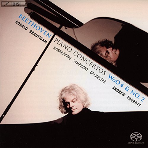 "CD cover with two men's portraits and Beethoven's piano concertos information."