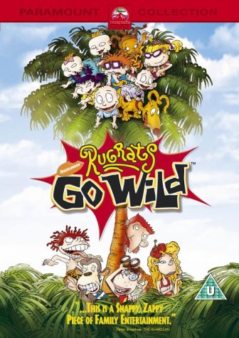 Rugrats Go Wild" DVD cover featuring cartoon babies in a tropical setting.